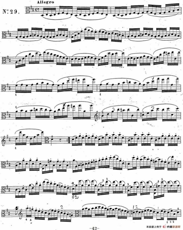 卡瓦利尼《中提琴演奏教程》练习曲