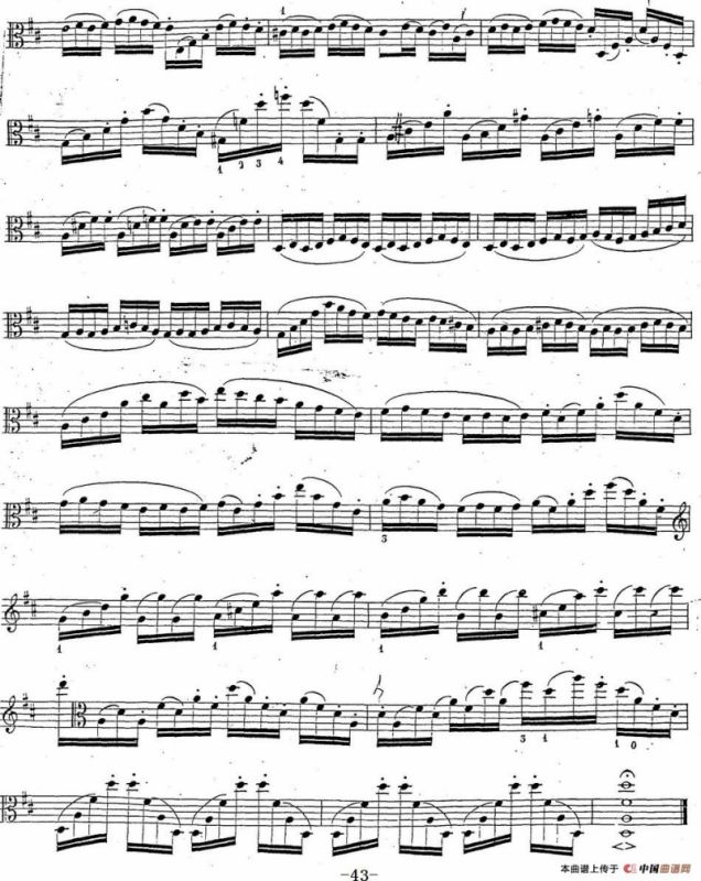 卡瓦利尼《中提琴演奏教程》练习曲