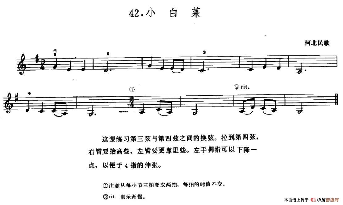 学琴之路练习曲42、小白菜