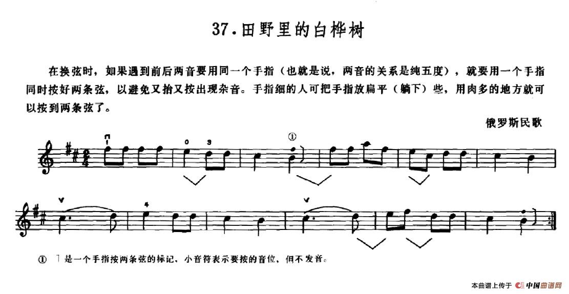 学琴之路练习曲37、田野里的白桦树