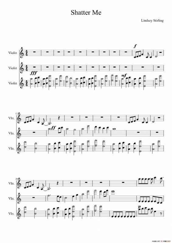 Shatter Me（小提琴三重奏）