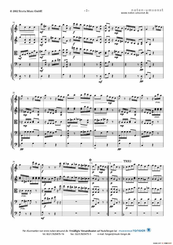 新拨弦波尔卡（弦乐五重奏总谱+分谱）