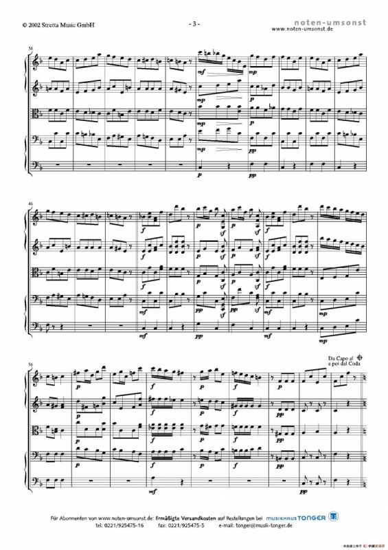 新拨弦波尔卡（弦乐五重奏总谱+分谱）