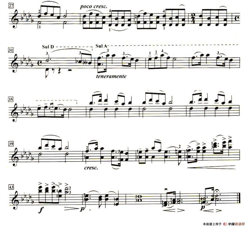 黑人灵歌旋律（选自《新大陆》交响曲）