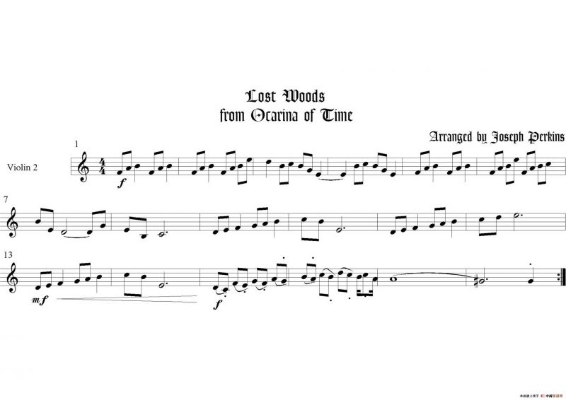 Lost Woods（弦乐四重奏总谱+分谱）