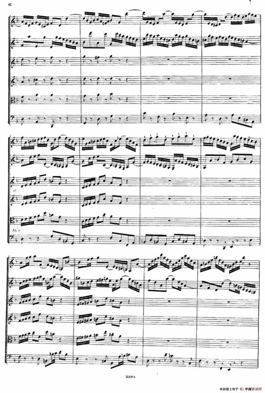 CONCERTO A DUE VIOLINI.（巴赫D小调二重协奏曲总谱）