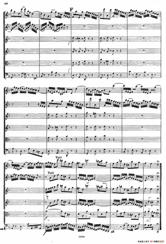 CONCERTO A DUE VIOLINI.（巴赫D小调二重协奏曲总谱）