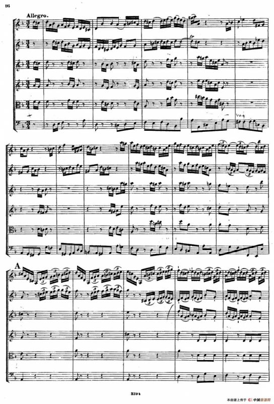 CONCERTO A DUE VIOLINI.（巴赫D小调二重协奏曲总谱）