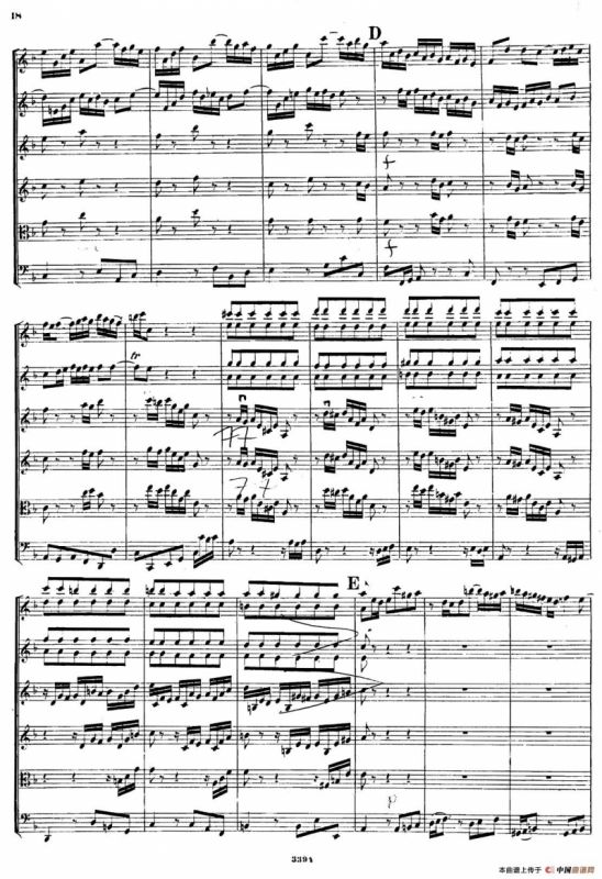 CONCERTO A DUE VIOLINI.（巴赫D小调二重协奏曲总谱）