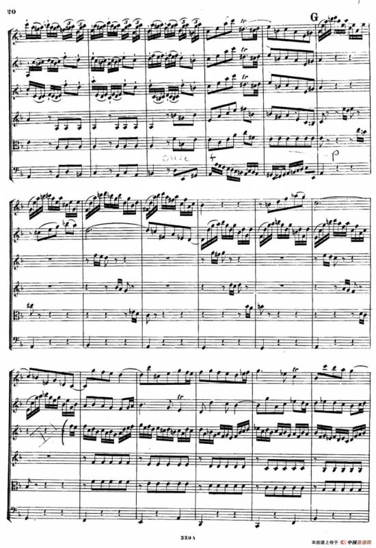 CONCERTO A DUE VIOLINI.（巴赫D小调二重协奏曲总谱）