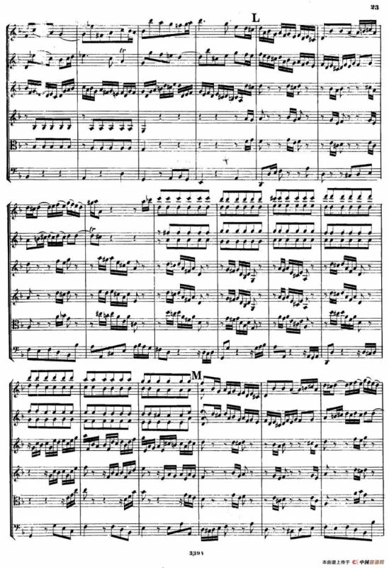 CONCERTO A DUE VIOLINI.（巴赫D小调二重协奏曲总谱）