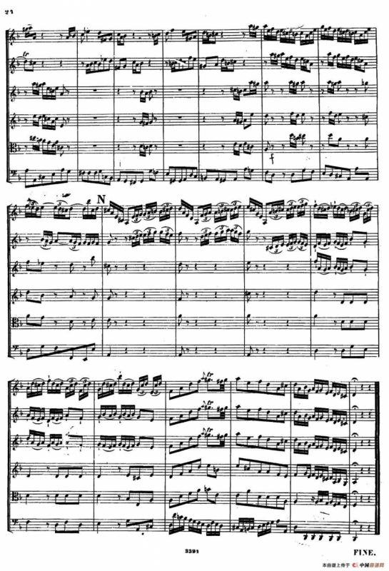 CONCERTO A DUE VIOLINI.（巴赫D小调二重协奏曲总谱）