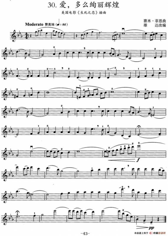 爱，多么绚丽辉煌（美国电影《生死之恋》插曲）