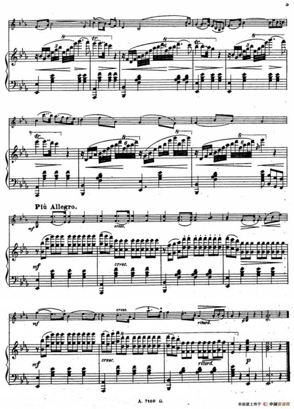 LA PRIERE DUNE VIERGE（少女的祈祷）（小提琴+钢琴伴奏）