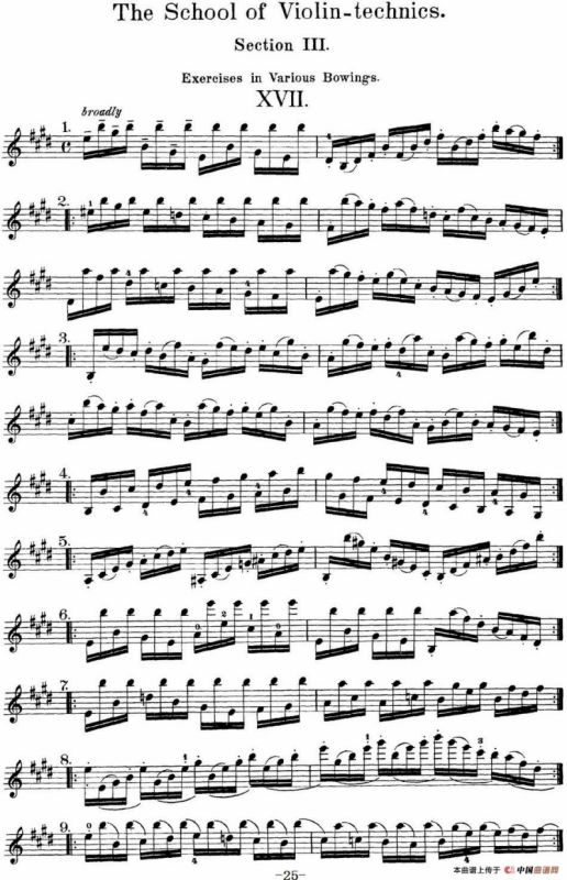 史拉迪克小提琴技术练习 第3册（XVII）