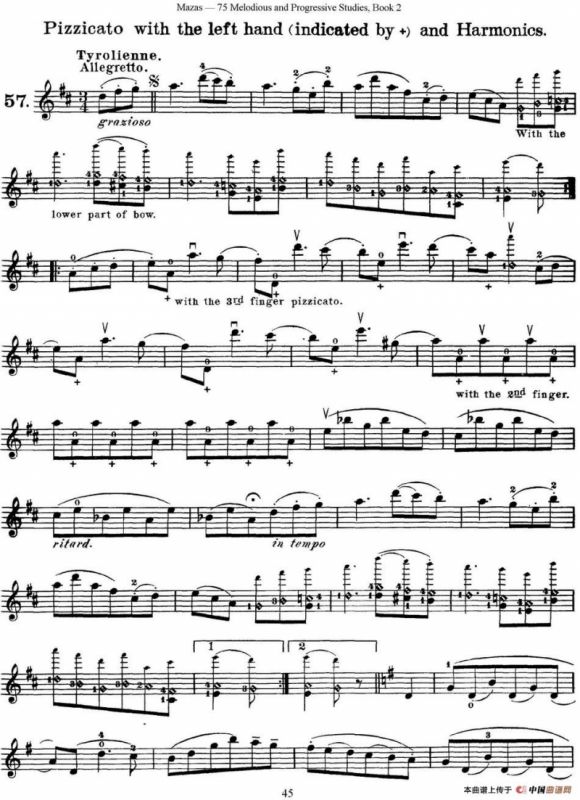 马扎斯小提琴练习曲 Op.36 第二册 华丽练习曲（57）