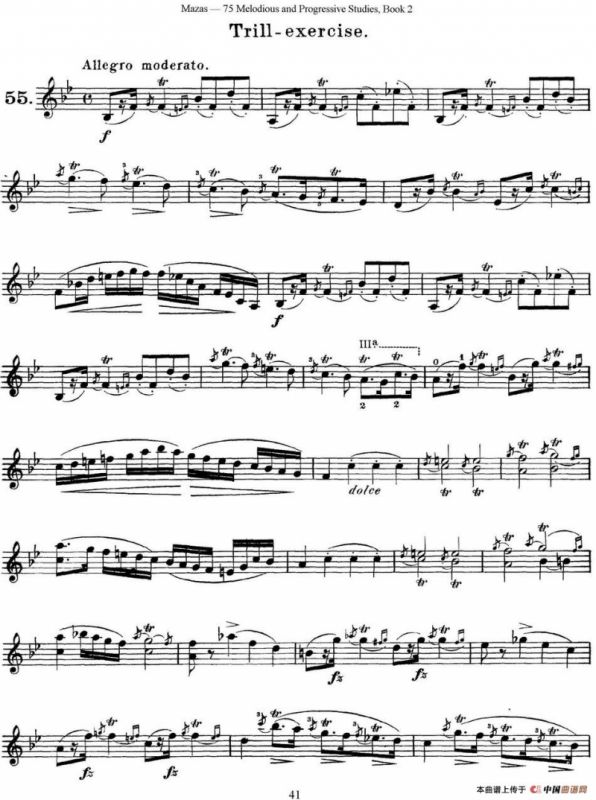 马扎斯小提琴练习曲 Op.36 第二册 华丽练习曲（55）