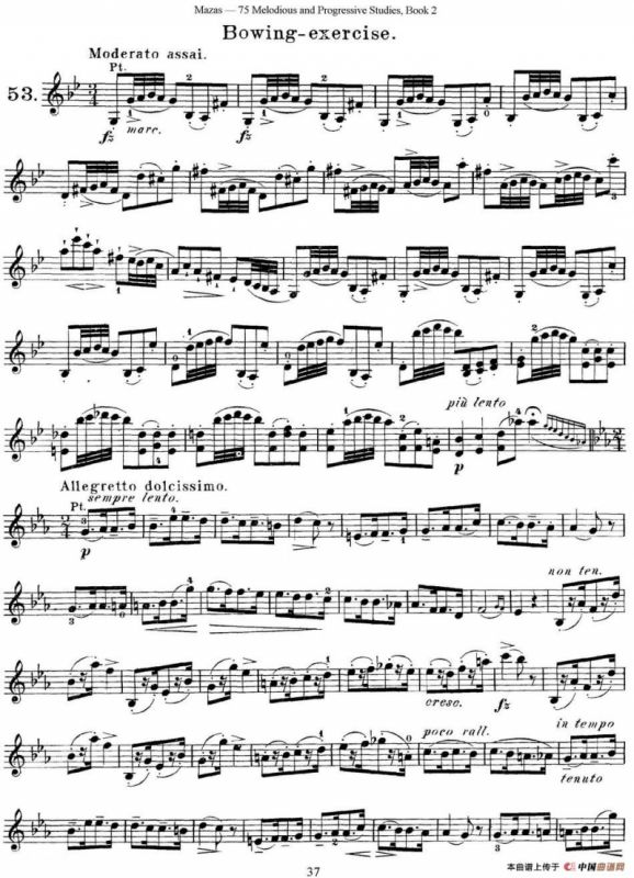 马扎斯小提琴练习曲 Op.36 第二册 华丽练习曲（53）