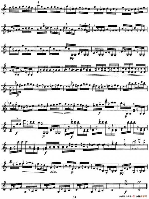 马扎斯小提琴练习曲 Op.36 第二册 华丽练习曲（51）