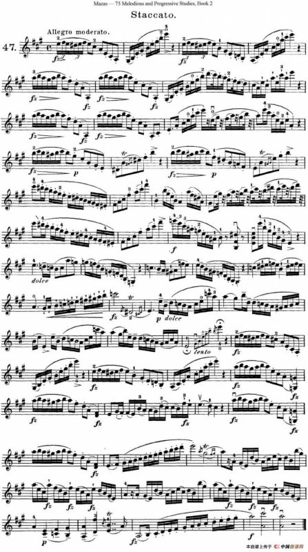 马扎斯小提琴练习曲 Op.36 第二册 华丽练习曲（47）