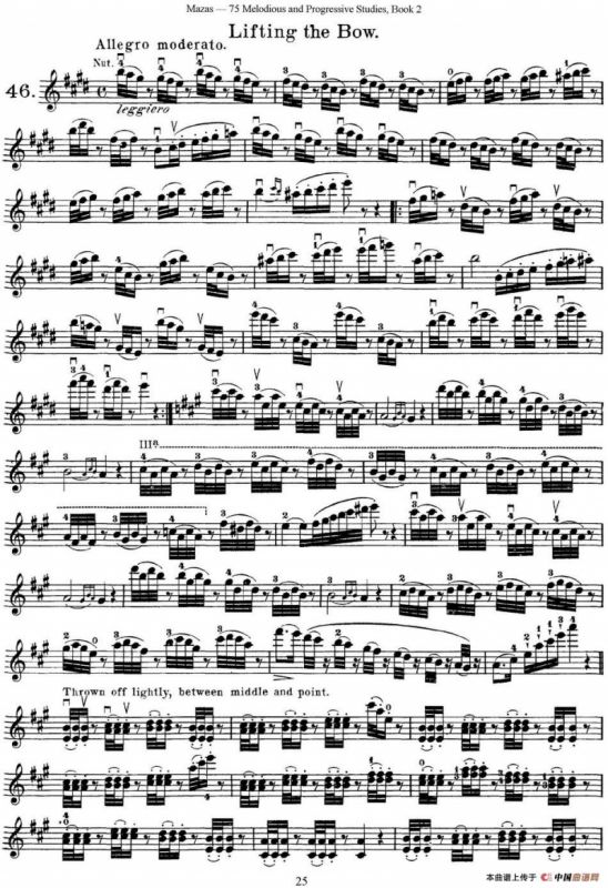 马扎斯小提琴练习曲 Op.36 第二册 华丽练习曲（46）