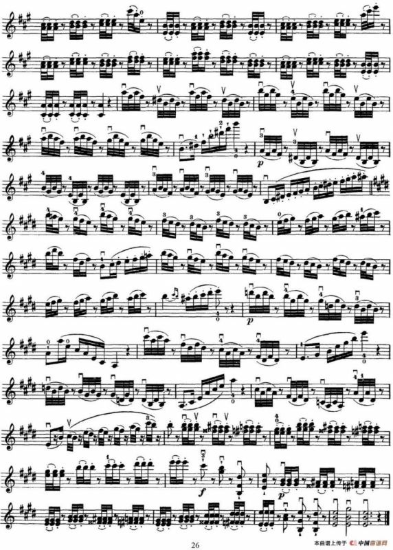 马扎斯小提琴练习曲 Op.36 第二册 华丽练习曲（46）