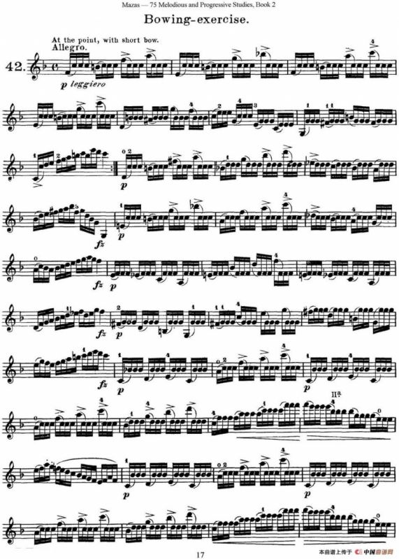 马扎斯小提琴练习曲 Op.36 第二册 华丽练习曲（42）