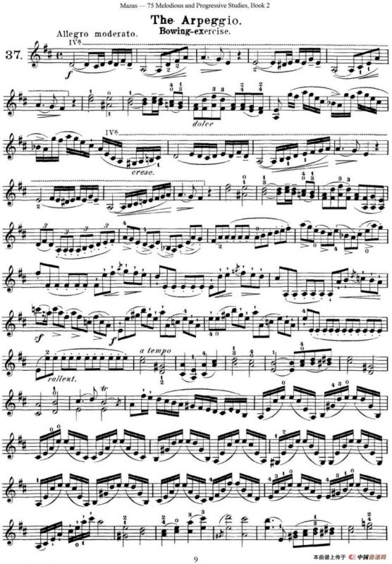 马扎斯小提琴练习曲 Op.36 第二册 华丽练习曲（37）