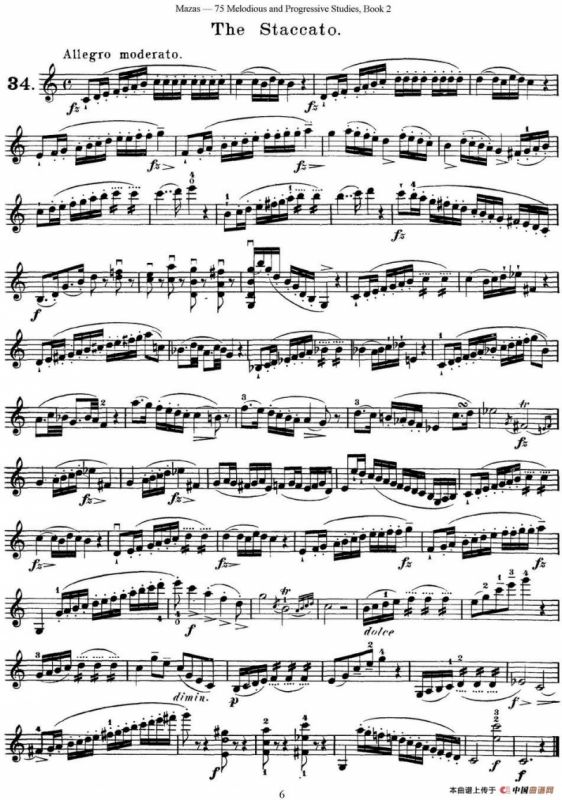 马扎斯小提琴练习曲 Op.36 第二册 华丽练习曲（34）