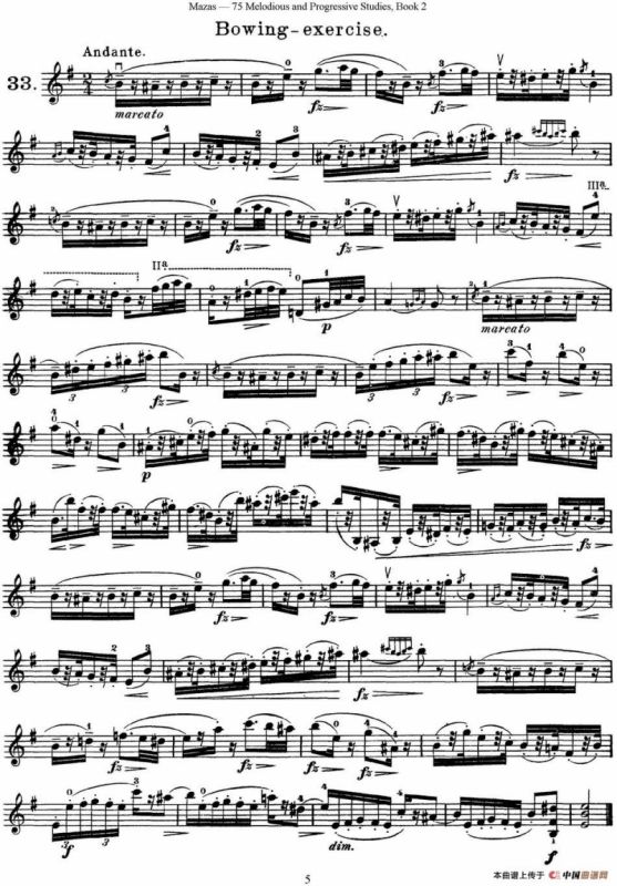 马扎斯小提琴练习曲 Op.36 第二册 华丽练习曲（33）