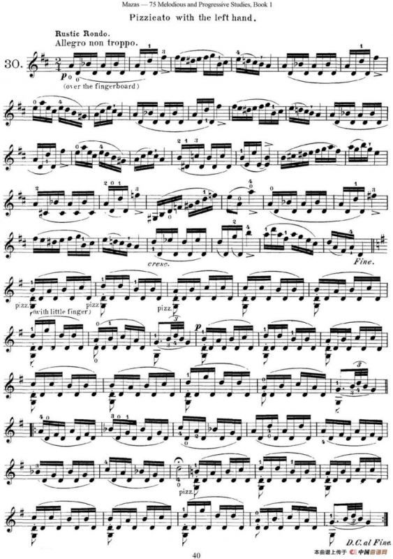 马扎斯小提琴练习曲 Op.36 第一册 特殊练习曲（30）
