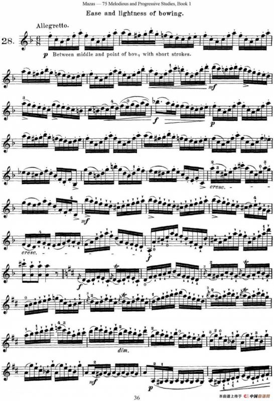 马扎斯小提琴练习曲 Op.36 第一册 特殊练习曲（28）