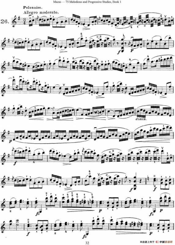 马扎斯小提琴练习曲 Op.36 第一册 特殊练习曲（26）