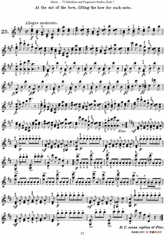 马扎斯小提琴练习曲 Op.36 第一册 特殊练习曲（25）