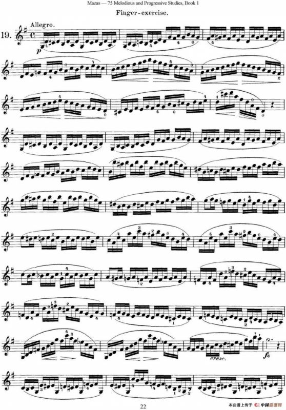 马扎斯小提琴练习曲 Op.36 第一册 特殊练习曲（19）
