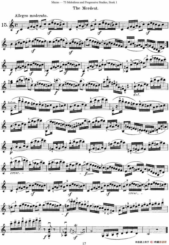马扎斯小提琴练习曲 Op.36 第一册 特殊练习曲（15）