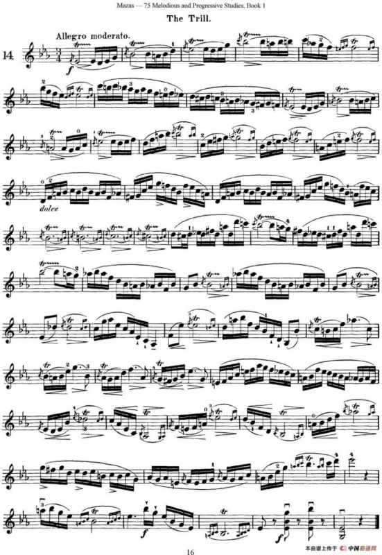 马扎斯小提琴练习曲 Op.36 第一册 特殊练习曲（14）