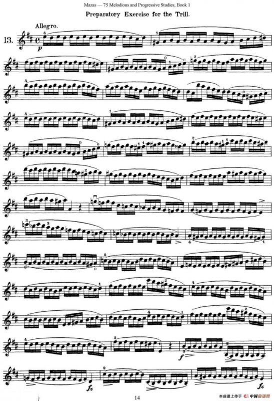 马扎斯小提琴练习曲 Op.36 第一册 特殊练习曲（13）