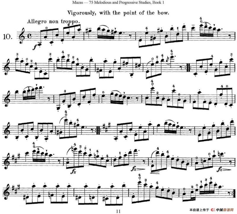 马扎斯小提琴练习曲 Op.36 第一册 特殊练习曲（10）