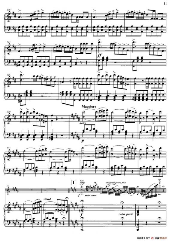 D大调第一小提琴协奏曲Op.6（小提琴+钢琴伴奏）