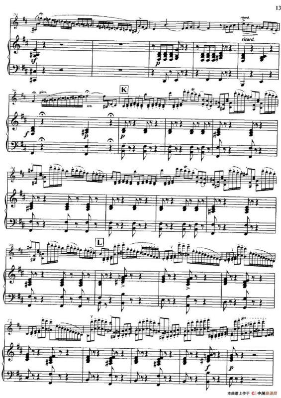 D大调第一小提琴协奏曲Op.6（小提琴+钢琴伴奏）