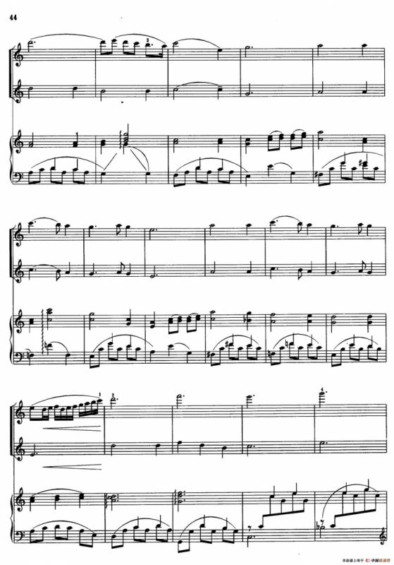 静静的夜（小提琴二重奏+钢琴伴奏）