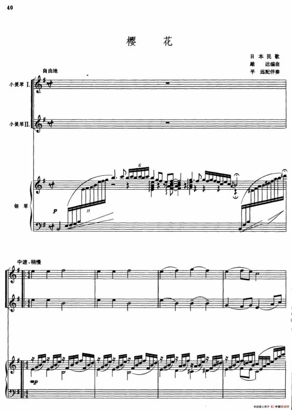 樱花（小提琴二重奏+钢琴伴奏）
