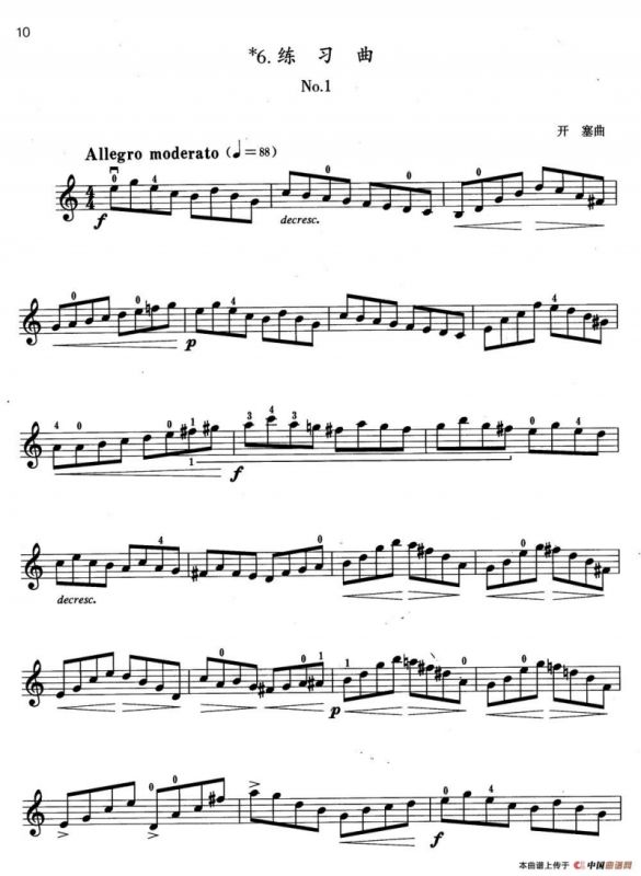 小提琴考级第二级：练习曲（6首）