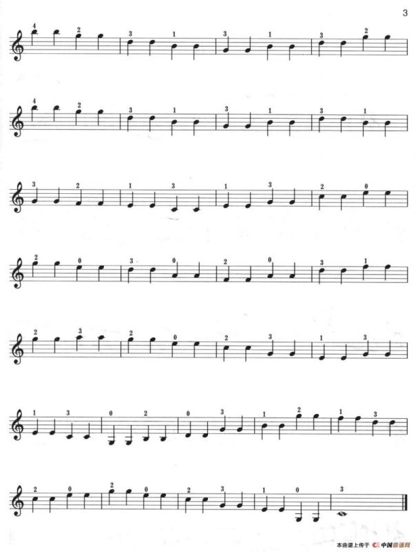 小提琴考级第一级：练习曲（6首）