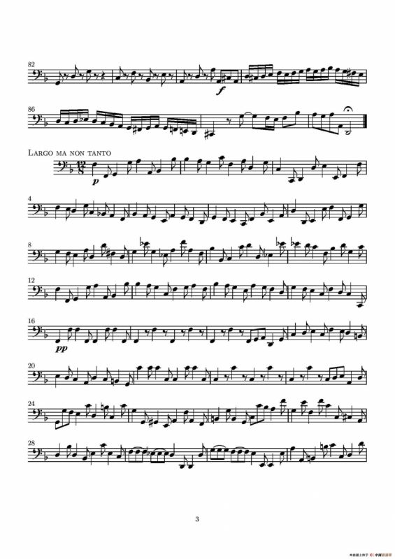 D小调无伴奏协奏曲（大提琴分谱）