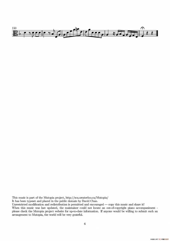 D小调无伴奏协奏曲（中提琴分谱）