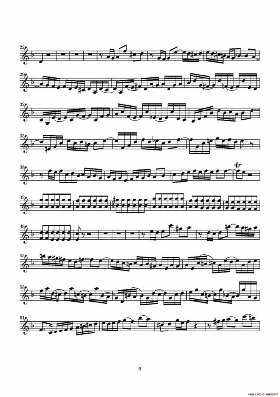 D小调无伴奏协奏曲（第二·独奏小提琴分谱）