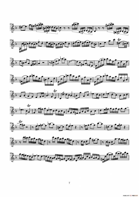 D小调无伴奏协奏曲（第二·独奏小提琴分谱）