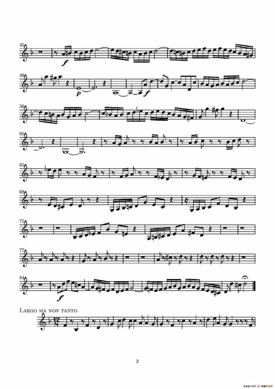 D小调无伴奏协奏曲（第二小提琴分谱）